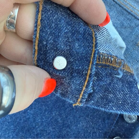 VTG 90s Levi's 501 Fuzzy Blue 5-Button Fly Original Fit Straight Leg Jeans 33x32 - Picture 4 of 11